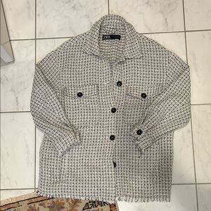 Zara Monochrome Tweed Jacket